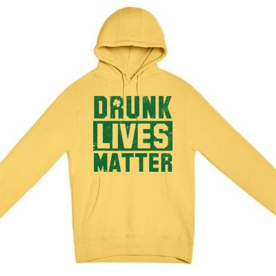 Drunk Lives Matter Vintage Irish Clover Premium Pullover Hoodie