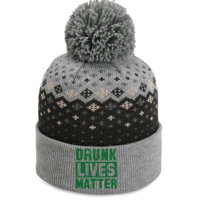 Drunk Lives Matter Vintage Irish Clover The Baniff Cuffed Pom Beanie