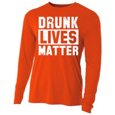 Drunk Lives Matter Vintage Irish Clover Cooling Performance Long Sleeve Crew