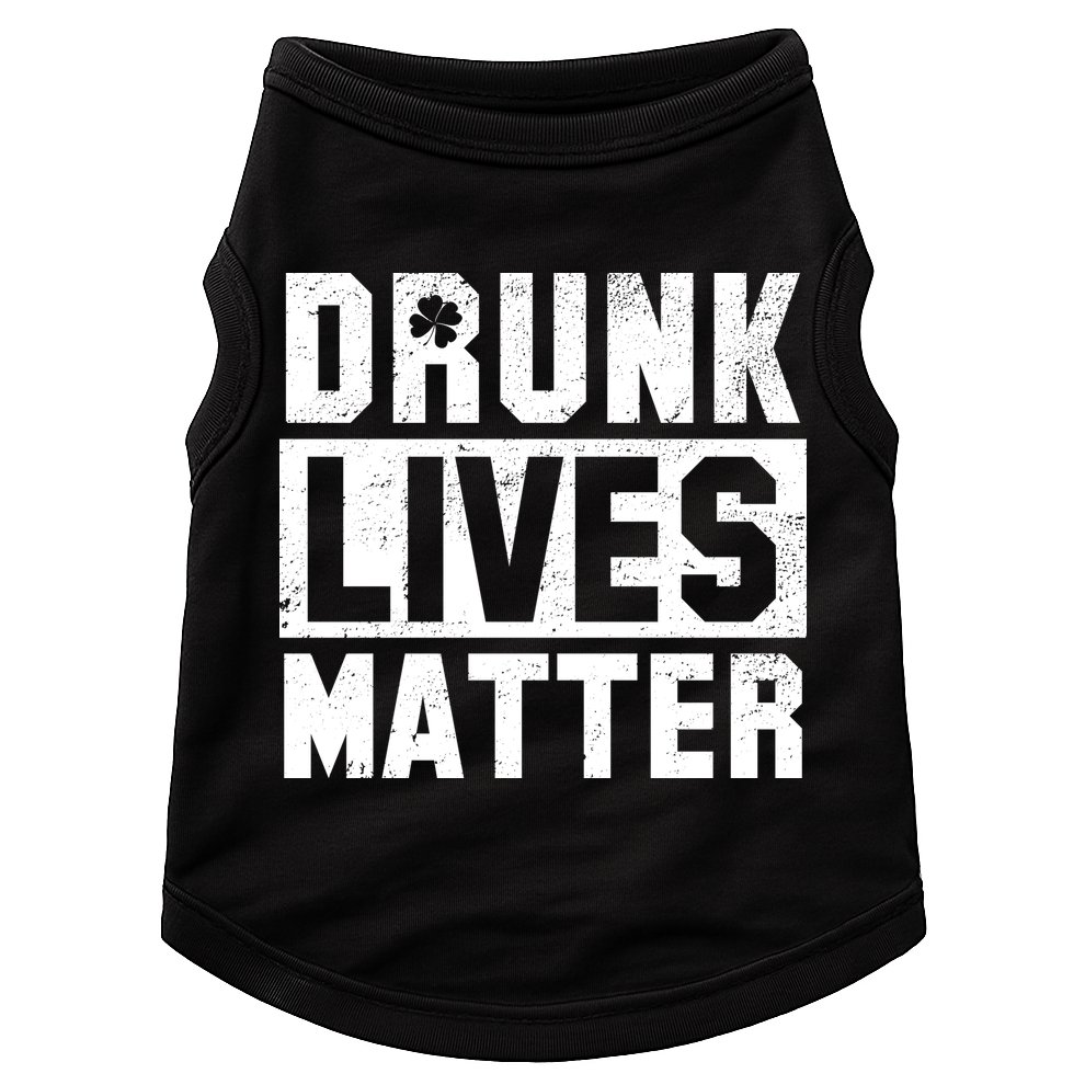 Drunk Lives Matter Vintage Irish Clover Doggie Tank