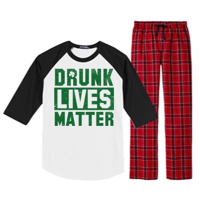 Drunk Lives Matter Vintage Irish Clover Raglan Sleeve Pajama Set