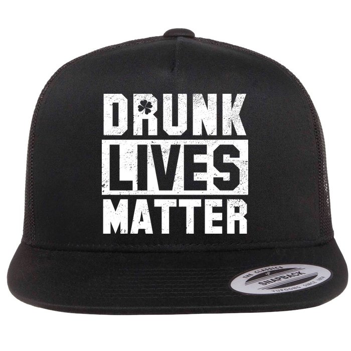 Drunk Lives Matter Vintage Irish Clover Flatbill Hat