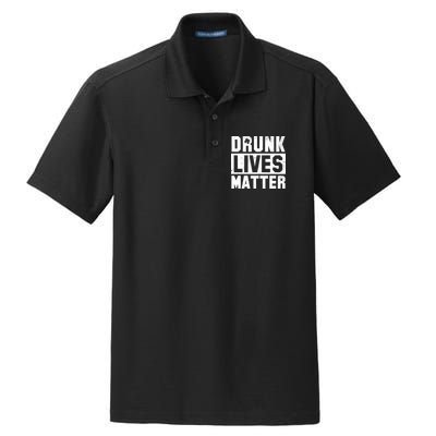 Drunk Lives Matter Vintage Irish Clover Dry Zone Grid Polo