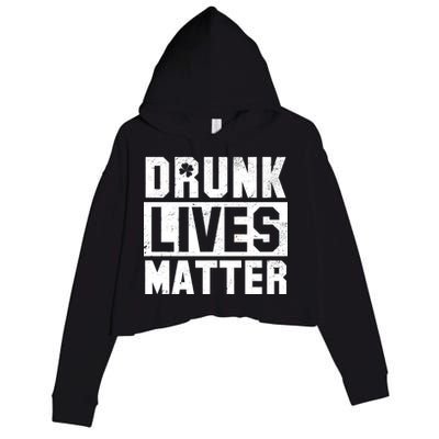 Drunk Lives Matter Vintage Irish Clover Crop Fleece Hoodie