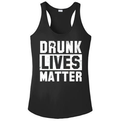 Drunk Lives Matter Vintage Irish Clover Ladies PosiCharge Competitor Racerback Tank