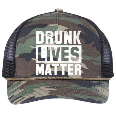 Drunk Lives Matter Vintage Irish Clover Retro Rope Trucker Hat Cap