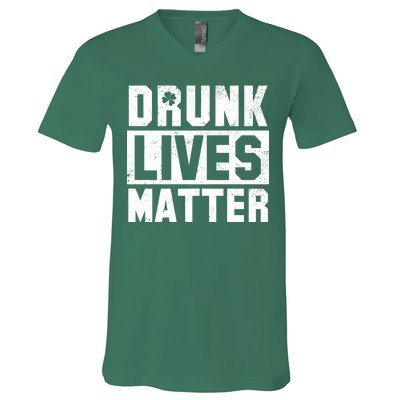 Drunk Lives Matter Vintage Irish Clover V-Neck T-Shirt