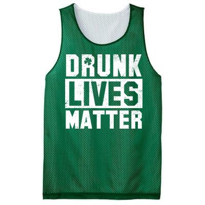 Drunk Lives Matter Vintage Irish Clover Mesh Reversible Basketball Jersey Tank