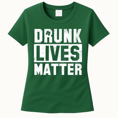 Drunk Lives Matter Vintage Irish Clover Womens T-Shirt
