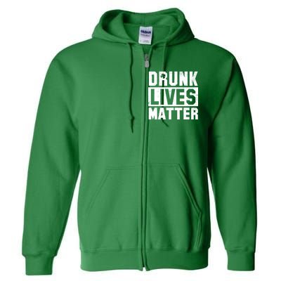 Drunk Lives Matter Vintage Irish Clover Full Zip Hoodie