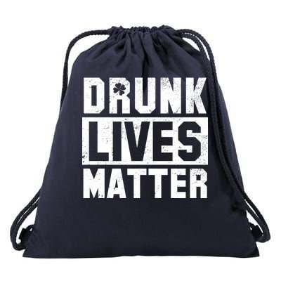 Drunk Lives Matter Vintage Irish Clover Drawstring Bag