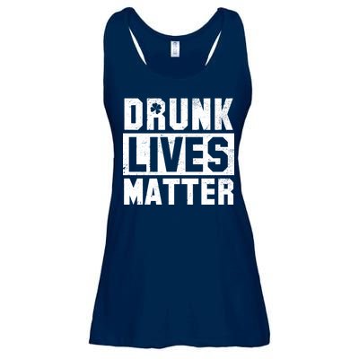 Drunk Lives Matter Vintage Irish Clover Ladies Essential Flowy Tank