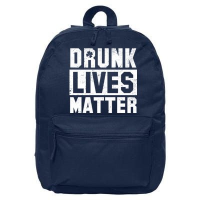 Drunk Lives Matter Vintage Irish Clover 16 in Basic Backpack