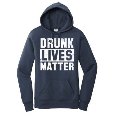 Drunk Lives Matter Vintage Irish Clover Women's Pullover Hoodie