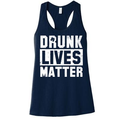 Drunk Lives Matter Vintage Irish Clover Women's Racerback Tank