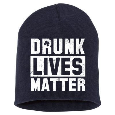 Drunk Lives Matter Vintage Irish Clover Short Acrylic Beanie