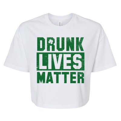 Drunk Lives Matter Vintage Irish Clover Bella+Canvas Jersey Crop Tee