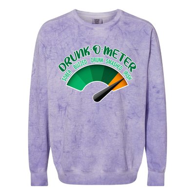 Drunk O Meter Sober Buzzed Smashed Irish Colorblast Crewneck Sweatshirt