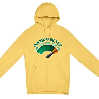 Drunk O Meter Sober Buzzed Smashed Irish Premium Pullover Hoodie