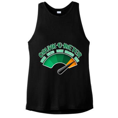 Drunk O Meter Sober Buzzed Smashed Irish Ladies PosiCharge Tri-Blend Wicking Tank
