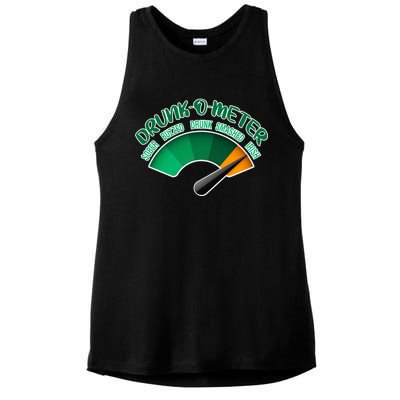 Drunk O Meter Sober Buzzed Smashed Irish Ladies PosiCharge Tri-Blend Wicking Tank