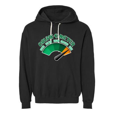 Drunk O Meter Sober Buzzed Smashed Irish Garment-Dyed Fleece Hoodie