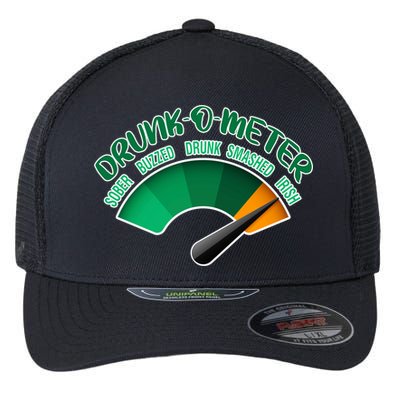 Drunk O Meter Sober Buzzed Smashed Irish Flexfit Unipanel Trucker Cap