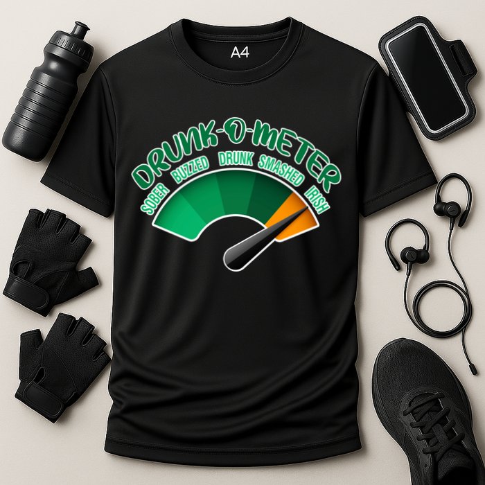 Drunk O Meter Sober Buzzed Smashed Irish Performance Shirt