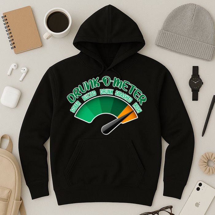 Drunk O Meter Sober Buzzed Smashed Irish Hoodie