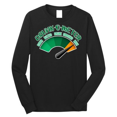 Drunk O Meter Sober Buzzed Smashed Irish Long Sleeve Shirt