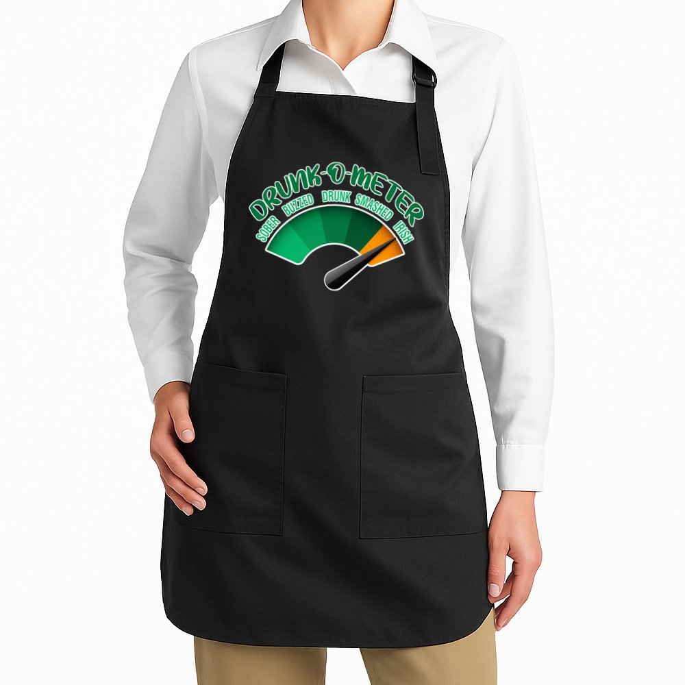 Drunk O Meter Sober Buzzed Smashed Irish Apron