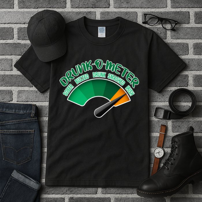 Drunk O Meter Sober Buzzed Smashed Irish Tall T-Shirt