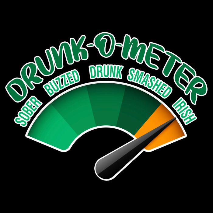 Drunk O Meter Sober Buzzed Smashed Irish Tall T-Shirt