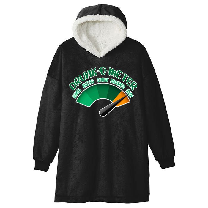 Drunk O Meter Sober Buzzed Smashed Irish Hooded Wearable Blanket