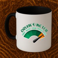 Drunk O Meter Sober Buzzed Smashed Irish Mug