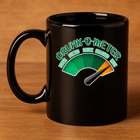 Drunk O Meter Sober Buzzed Smashed Irish 11oz C Handle Ceramic Mug