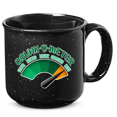 Drunk O Meter Sober Buzzed Smashed Irish 15oz Campfire Ceramic Mug