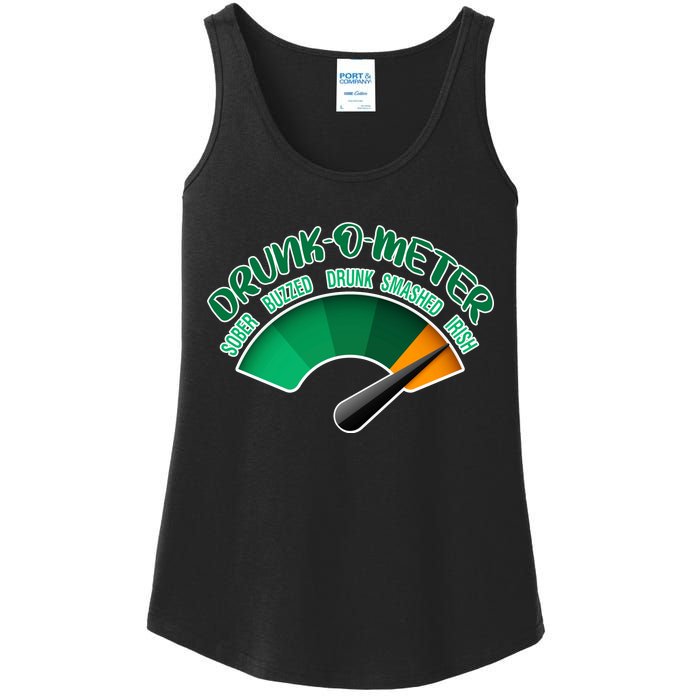 Drunk O Meter Sober Buzzed Smashed Irish Ladies Essential Tank