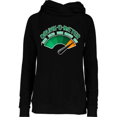 Drunk O Meter Sober Buzzed Smashed Irish Womens Funnel Neck Pullover Hood