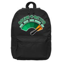 Drunk O Meter Sober Buzzed Smashed Irish 16 in Basic Backpack