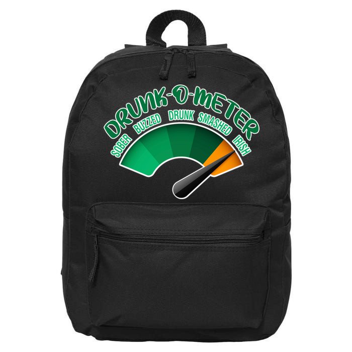 Drunk O Meter Sober Buzzed Smashed Irish 16 in Basic Backpack