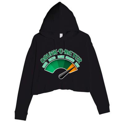 Drunk O Meter Sober Buzzed Smashed Irish Crop Fleece Hoodie