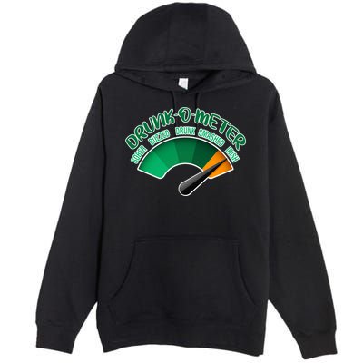 Drunk O Meter Sober Buzzed Smashed Irish Premium Pullover Hoodie