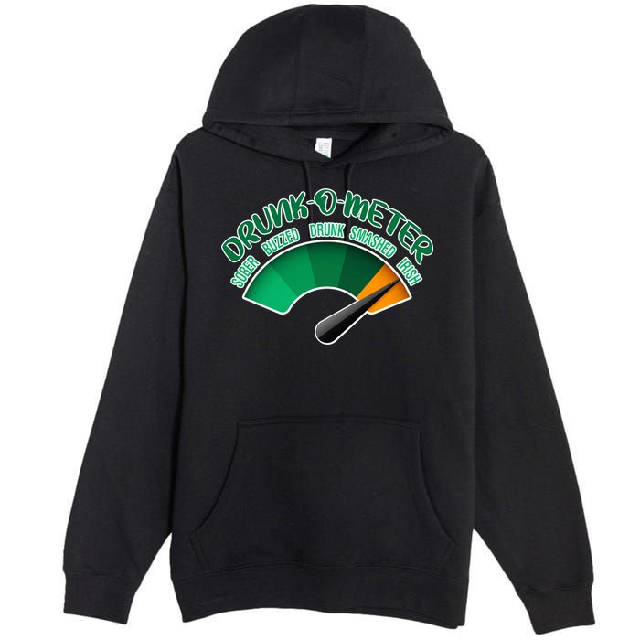 Drunk O Meter Sober Buzzed Smashed Irish Premium Pullover Hoodie