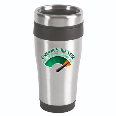 Drunk O Meter Sober Buzzed Smashed Irish 16oz Travel Tumbler