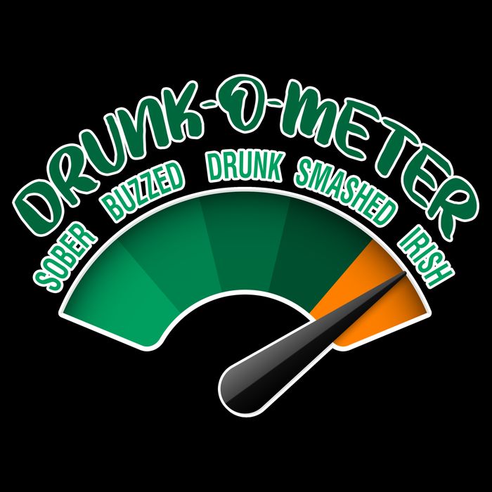 Drunk O Meter Sober Buzzed Smashed Irish 16oz Travel Tumbler