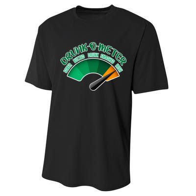 Drunk O Meter Sober Buzzed Smashed Irish Performance Sprint T-Shirt