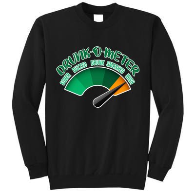 Drunk O Meter Sober Buzzed Smashed Irish Tall Sweatshirt