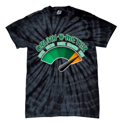 Drunk O Meter Sober Buzzed Smashed Irish Tie-Dye T-Shirt