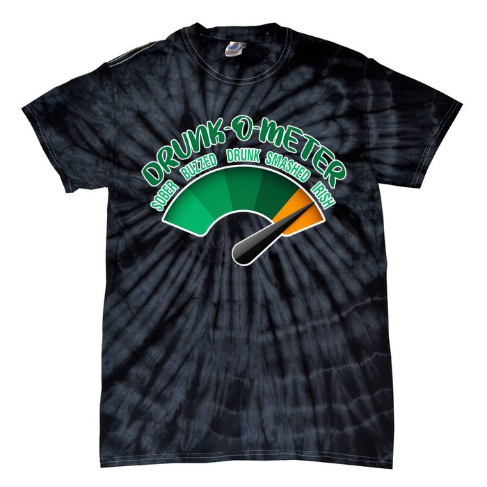 Drunk O Meter Sober Buzzed Smashed Irish Tie-Dye T-Shirt